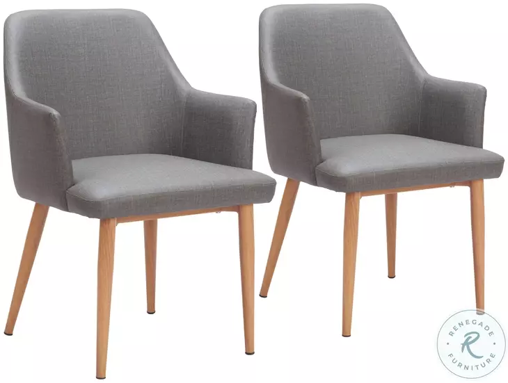Wisom Gray Dining Chair Set Of 2