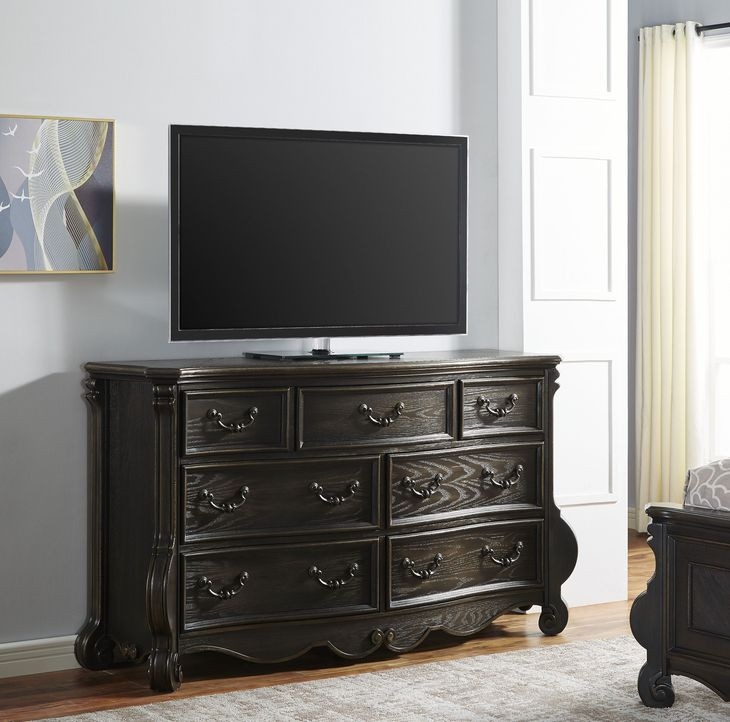 Rhapsody Brown 7 Drawer Dresser and Mirror