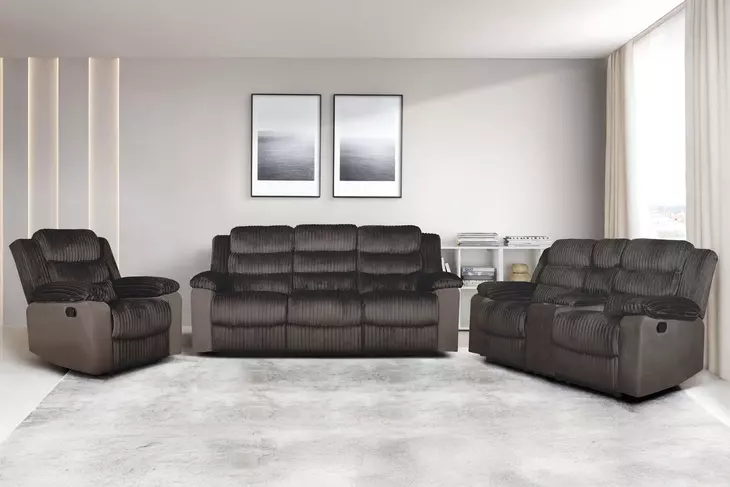 Willow Brown Living Room Set with Dual Recliner