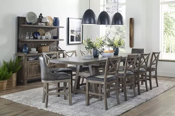 Lodge Black Swivel Counter Height Sling Chair Set of 2