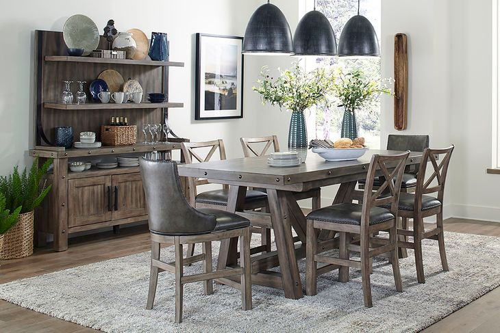 Lodge Siltstone Extendable Counter Height Dining Table