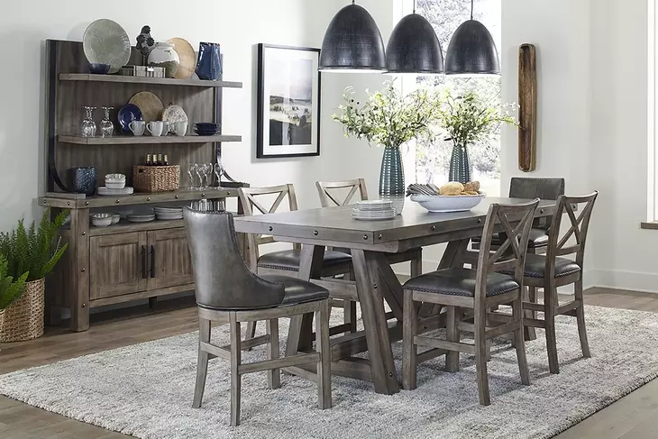 Lodge Siltstone Extendable Counter Height Dining Table