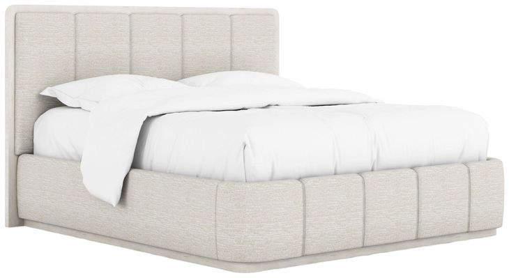 Ashlar White Upholstered King Panel Bed