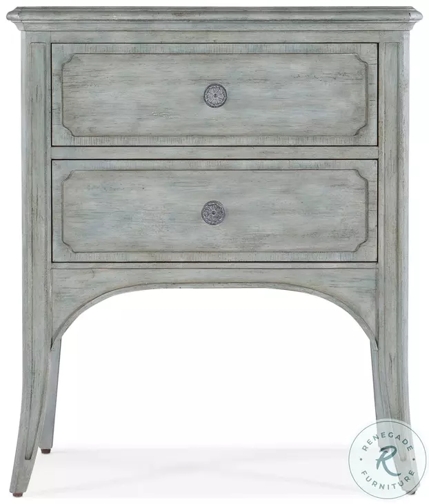 Charleston Waterscape Blue 2 Drawer Accent Table