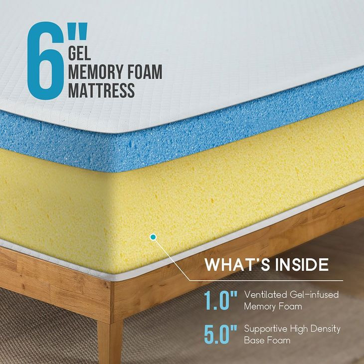 Artemisia White 6" Memory Foam Queen Mattress