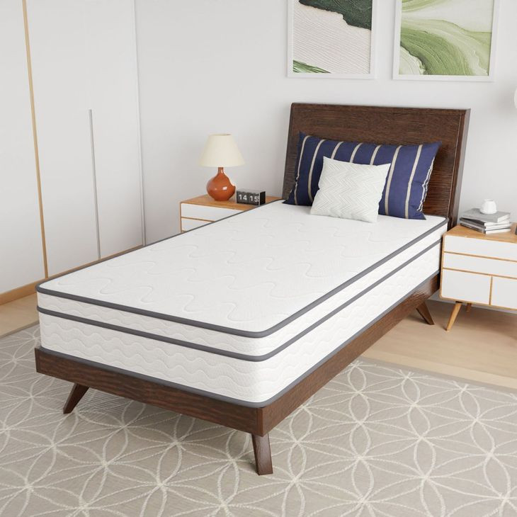 Catmint White and Gray 10" Innerspring Twin Mattress