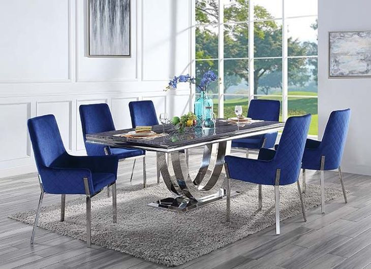 Cambrie Blue Upholstered Side Chair Set of 2