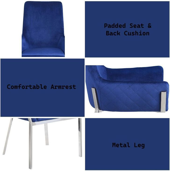 Cambrie Blue Upholstered Side Chair Set of 2