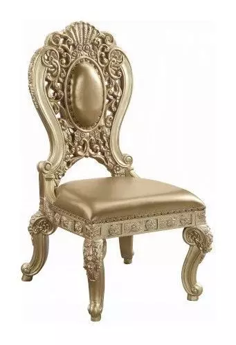 Seville Gold Upholstered Side Chair with Nailhead Trim Set of 2