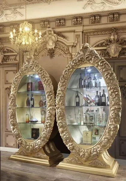 Seville Gold 2 Door Curio Cabinet with LED
