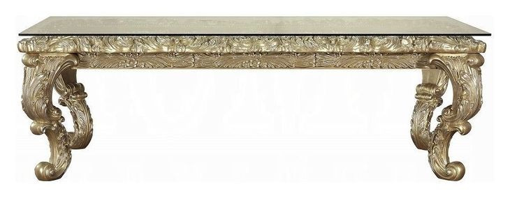 Vatican Champagne Silver 99" Rectangular Dining Table