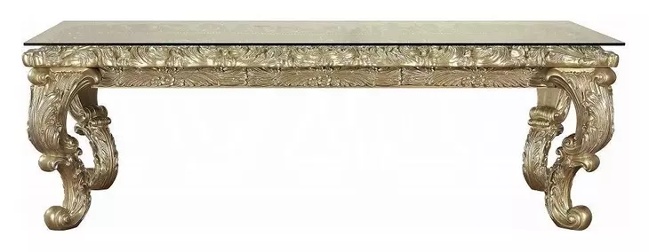 Vatican Champagne Silver 99" Rectangular Dining Table