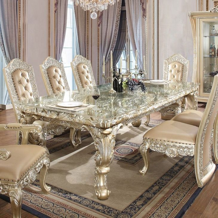 Vatican Champagne Silver Dining Room Set