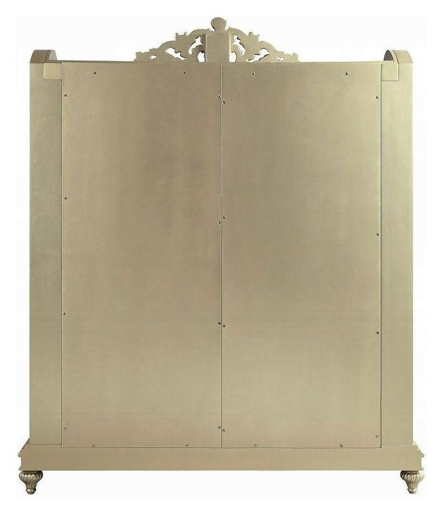 Vatican Champagne Silver 2 Door Curio Cabinet with LED