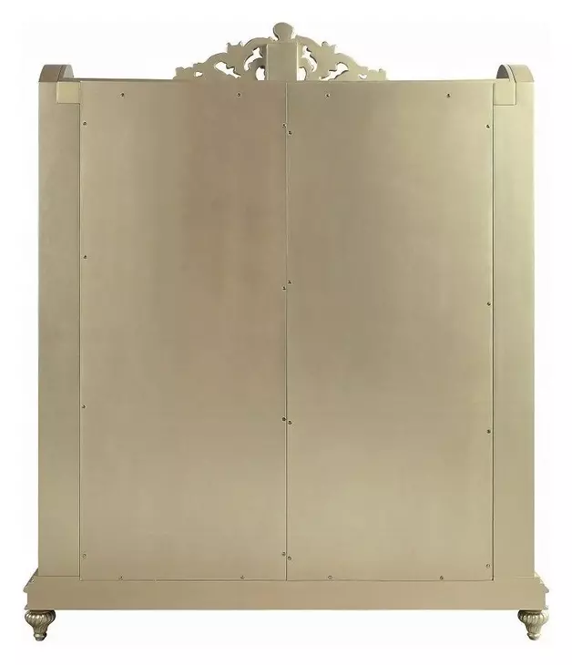 Vatican Champagne Silver 2 Door Curio Cabinet with LED