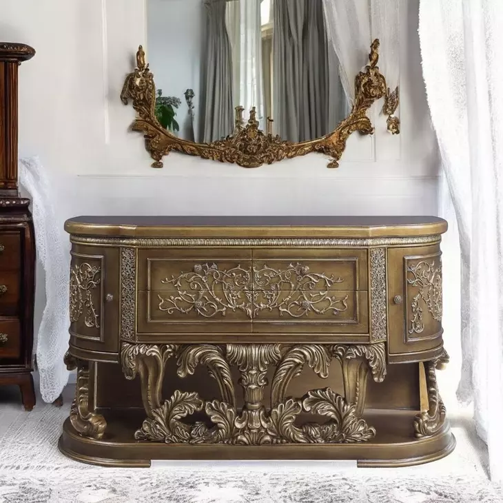 Constantine Brown and Gold 2 Door Server