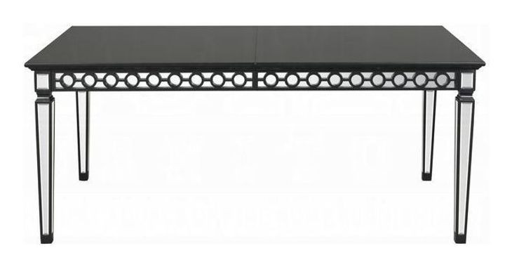 Varian II Black 90" Extendable Rectangular Glass Top Dining Table