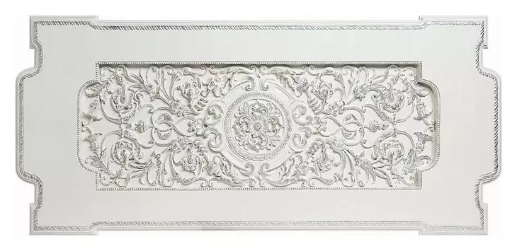Vanaheim Antique White 108" Rectangular Glass Top Dining Table