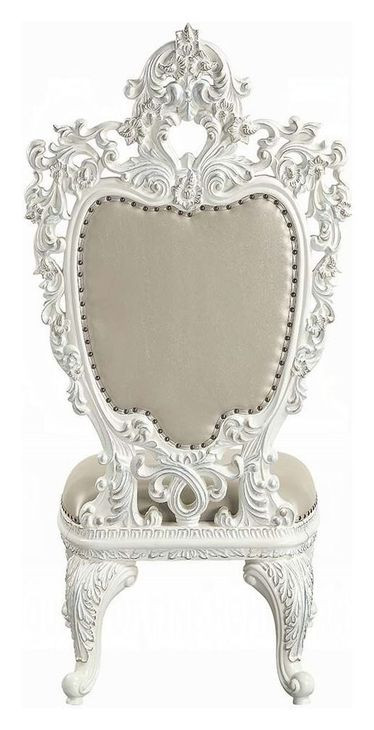 Vanaheim Beige Upholstered Side Chair with Nailhead Trim Set of 2