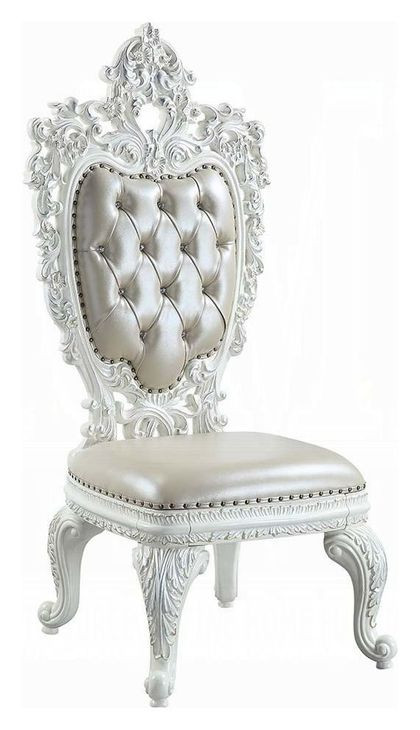 Vanaheim Beige Upholstered Side Chair with Nailhead Trim Set of 2