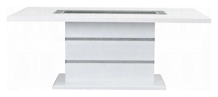 Elizaveta Gray and White 79" Rectangular Dining Table