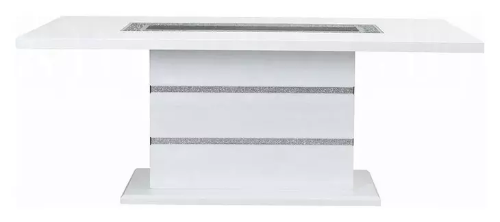 Elizaveta Gray and White 79" Rectangular Dining Table
