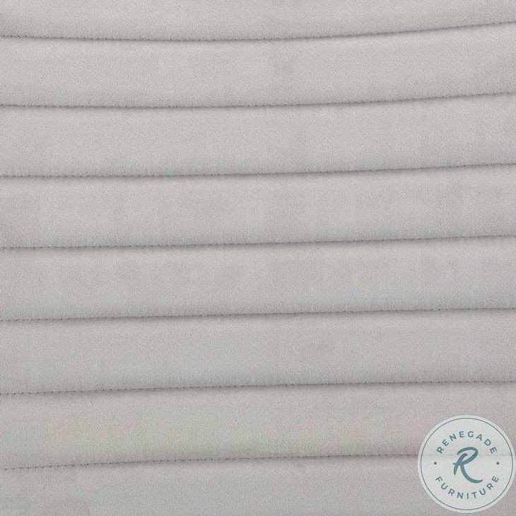 Elizaveta Gray Velvet and Faux Crystal Diamonds White High Gloss Side Chair Set of 2