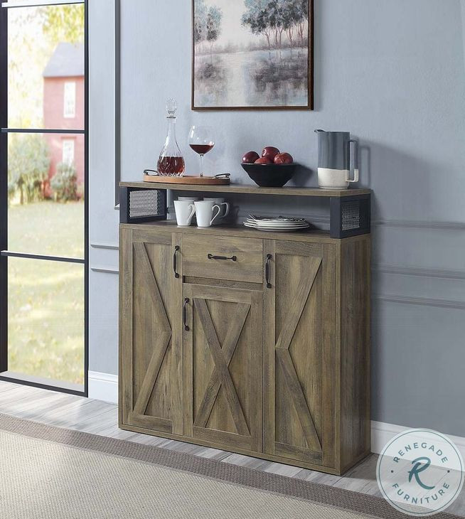 Abiram Rustic Oak Server