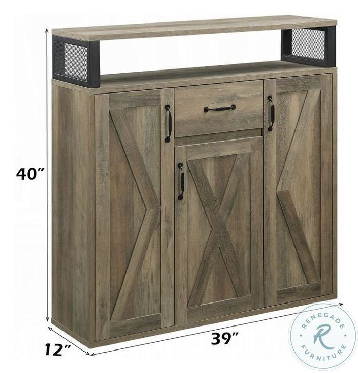 Abiram Rustic Oak Server