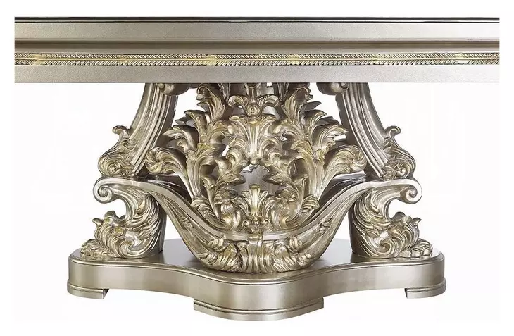 Danae Champagne and Gold 110" Rectangular Dining Table