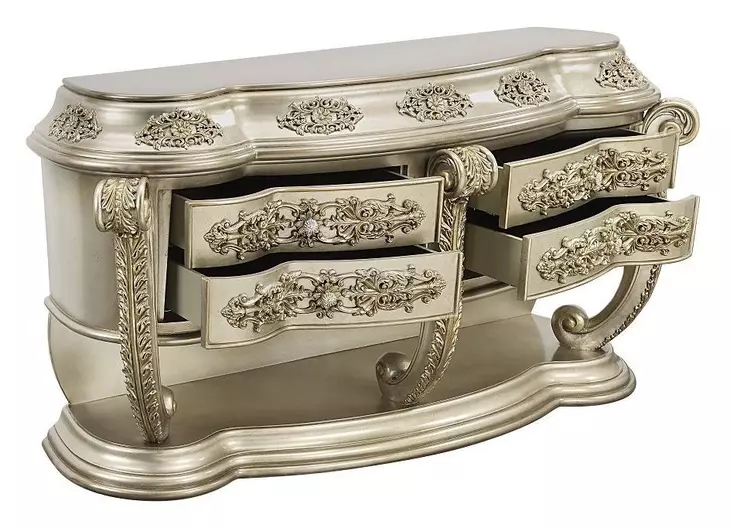 Danae Champagne and Gold Rectangular Dining Room Set