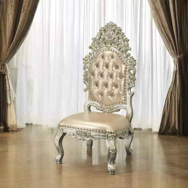 Sorina Gold Upholstered Side Chair with Nailhead Trim Set of 2