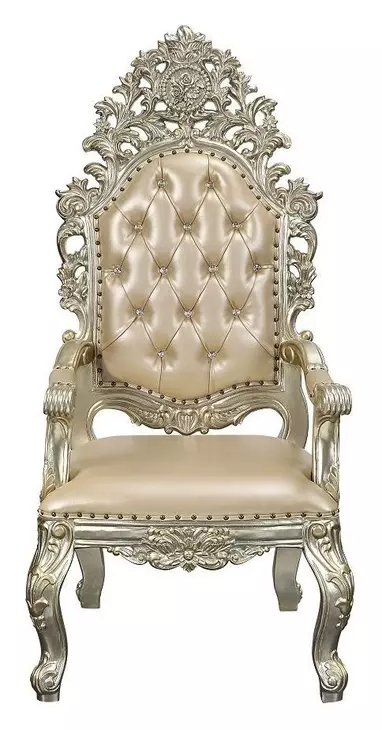 Sorina Gold Upholstered Arm Chair with Nailhead Trim Set of 2