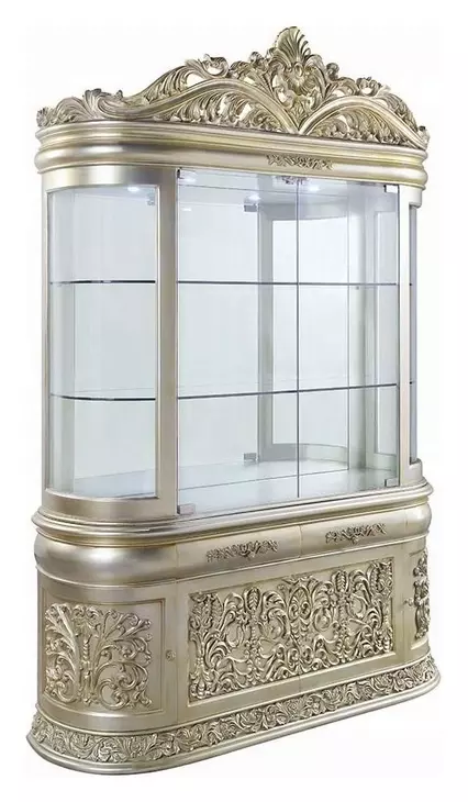 Sorina Antique Gold 6 Door Curio Cabinet with LED