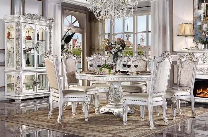 Vendome Antique Pearl 60" Round Dining Table