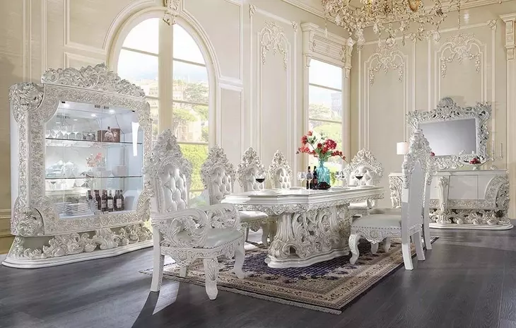 Adara Antique White Rectangular Dining Room Set