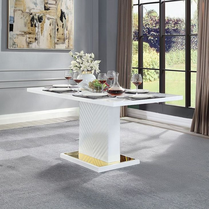 Gaines White 71" Rectangular Dining Table
