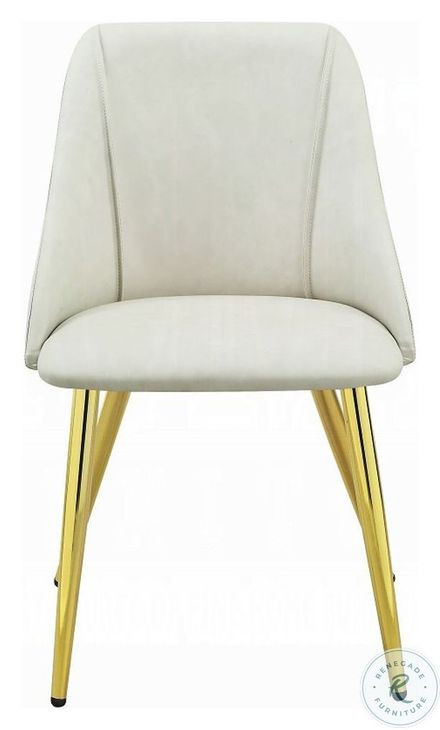 Gaines White Synthetic Leather Side Chair Set of 2