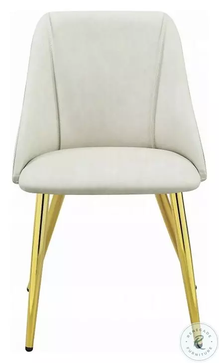 Gaines White Synthetic Leather Side Chair Set of 2