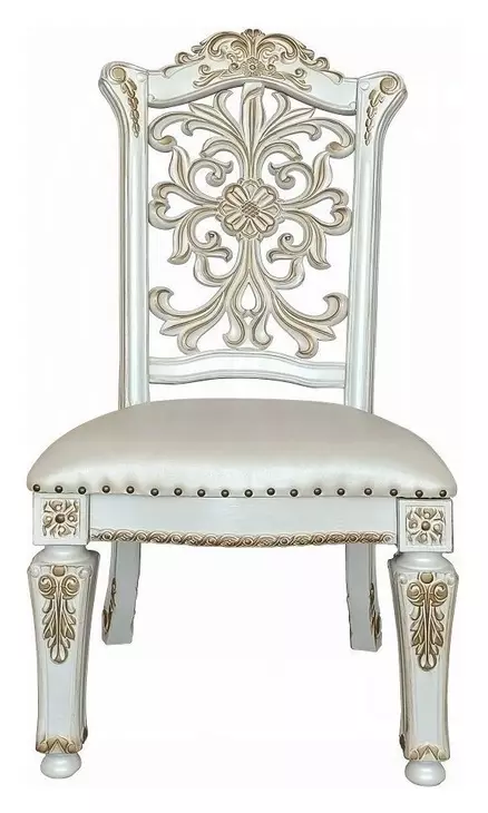 Vendome Antique Pearl Upholstered Splat Back Side Chair with Nailhead Trim Set of 2