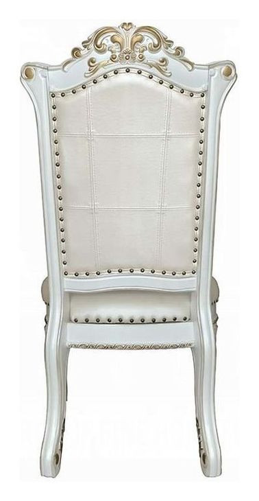 Vendome Antique Pearl Upholstered Side Chair with Nailhead Trim Set of 2