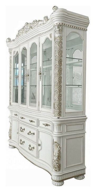 Vendome Antique Pearl 120" Extendable Rectangular Dining Room Set