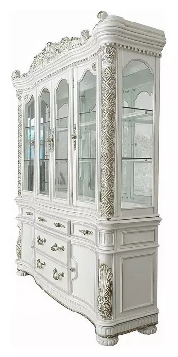 Vendome Antique Pearl 120" Extendable Rectangular Dining Room Set