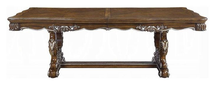 Latisha Antique Oak 114" Extendable Rectangular Dining Table