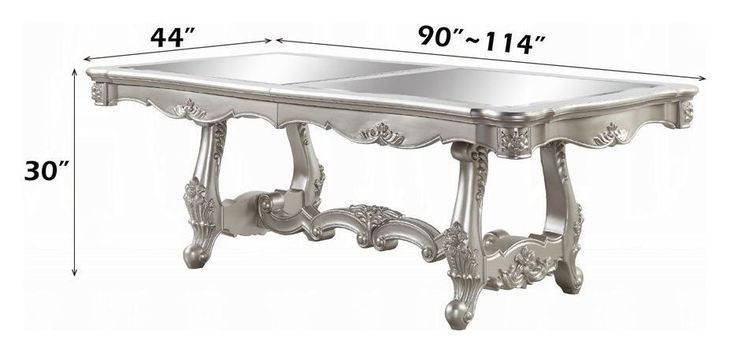 Bently Champagne 114" Extendable Rectangular Dining Table