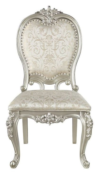 Bently Champagne Upholstered Side Chair with Nailhead Trim Set of 2