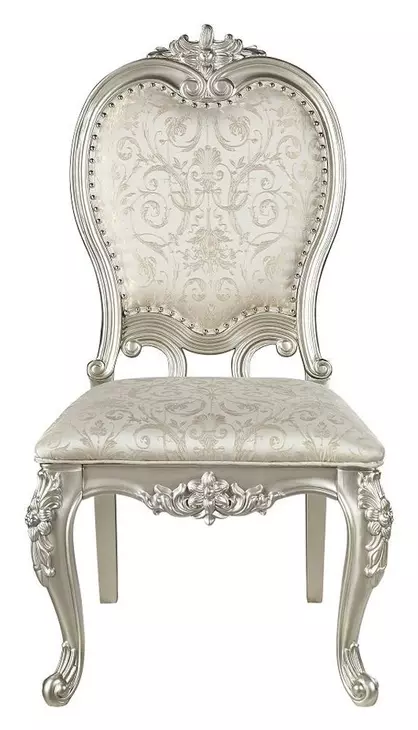 Bently Champagne Upholstered Side Chair with Nailhead Trim Set of 2