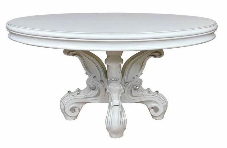 Versailles Bone White 60" Round Dining Table