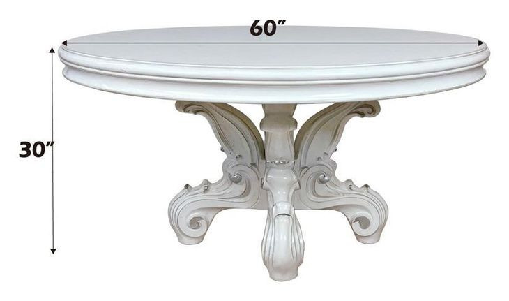 Versailles Bone White 60" Round Dining Table