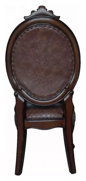 Versailles Cherry Upholstered Oval Back Side Chair with Nailhead Trim Set of 2